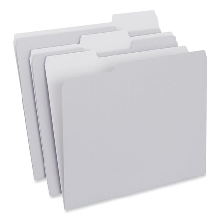 UNIVERSAL Top Tab File Folders, 1/3-Cut Tabs: Assorted, Letter Size, 0.75" Expansion, Gray, PK100, 100PK 5508